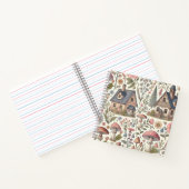 コテージコアマッシュルームとフローラルパターン ノートブック (内部)