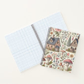 コテージコアマッシュルームとフローラルパターン ノートブック (内部)