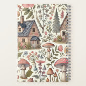 コテージコアマッシュルームとフローラルパターン ノートブック (裏面)