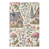 コテージコアマッシュルームとフローラルパターン ミニクリップボード (裏面)