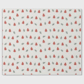 コテージコアマッシュルームパターンギフト ラッピングペーパー (フラット)