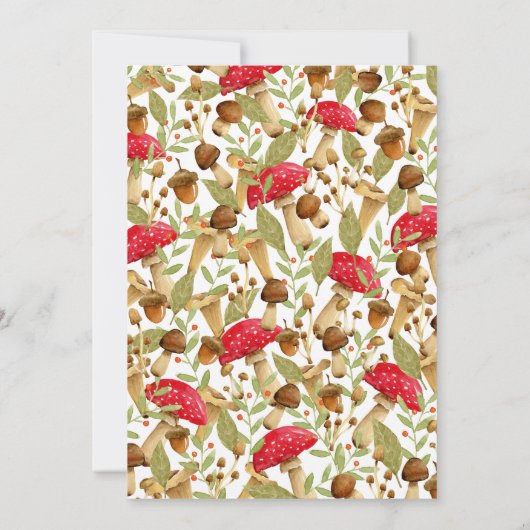 コテージコアマッシュルームベビーシャワー 招待状 (裏面)