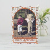 コテージコアマッシュルームボタニカル写真クリスマス シーズンカード (スタンド正面)