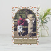 コテージコアマッシュルームボタニカル写真クリスマス シーズンカード (スタンド正面)