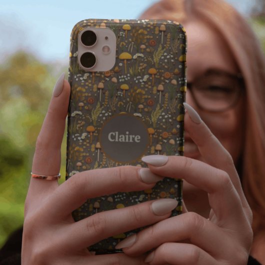 コテージコアマッシュルーム刺パーソナライズされた繍 Case-Mate iPhoneケース