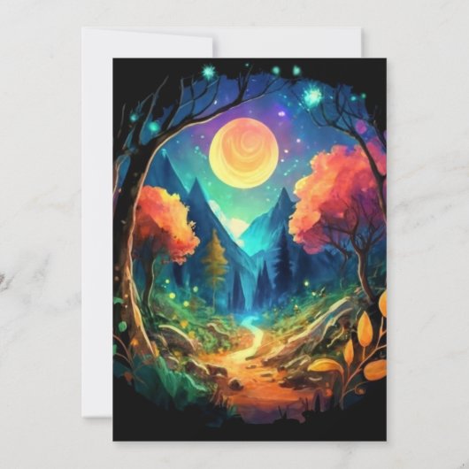 コテージコアミスティックブラッシュウッド誕生日 招待状 (裏面)