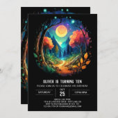 コテージコアミスティックブラッシュウッド誕生日 招待状 (正面/裏面)