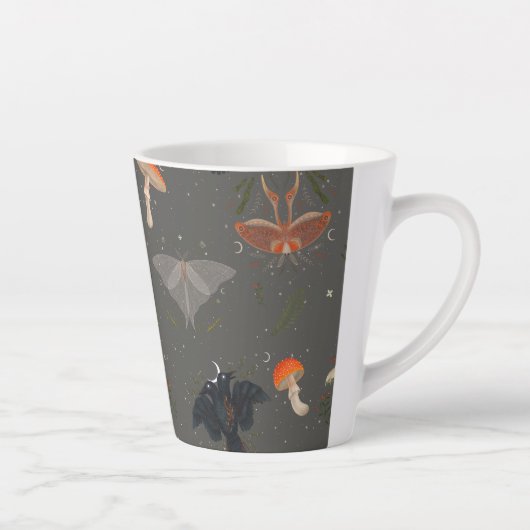 コテージコアモスバタフライパターンラテマグ カフェラテマグ (右)