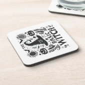 コテージコアモダンブラックウィッチハットハロウィーンテーマ コースター (左側)