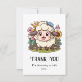 コテージコアラブリーシープベビーシャワー サンキューカード (正面)