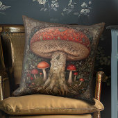 コテージコアレッドスポッテッドマッシュルーム素朴フェスティバル クッション