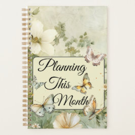 コテージコアワイルドフラワーアンド蝶の月 プランナー手帳