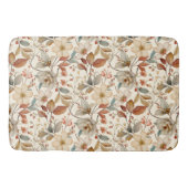 コテージコアワイルドフラワーウォータカラーヴィンテージパターン バスマット (正面)