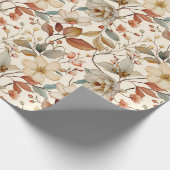コテージコアワイルドフラワーウォータカラーヴィンテージパターン ラッピングペーパー (角)