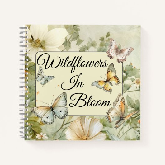 コテージコアワイルドフラワーズイン開花自然 ノートブック (正面)