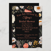 コテージコアワイルドフラワーブライダルシャワー 招待状 (正面/裏面)