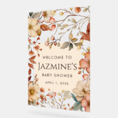 コテージコアワイルドフラワーベビーシャワーウェルカム アクリルサイン (傾斜)