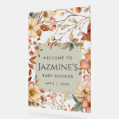 コテージコアワイルドフラワーベビーシャワーウェルカム アクリルサイン (傾斜)