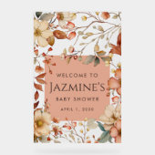 コテージコアワイルドフラワーベビーシャワーウェルカム アクリルサイン (正面)