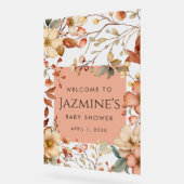 コテージコアワイルドフラワーベビーシャワーウェルカム アクリルサイン (傾斜)