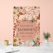コテージコアワイルドフラワーベビーシャワーウェルカム アクリルサイン (ウェディング)