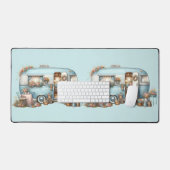 コテージコアヴィンテージフローラカンパーボーホアアクセント デスクマット (キーボード&マウス)