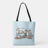 コテージコアヴィンテージフローラカンパーボーホアアクセント トートバッグ (裏面)