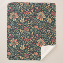 コテージコアヴィンテージフローラ シェルパブランケット