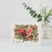 コテージコアヴィンテージブーケバレンタインズホリデー シーズンカード (スタンド正面)