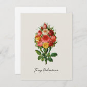 コテージコアヴィンテージブーケバレンタイン シーズンカード (正面/裏面)