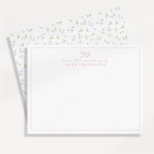 コテージコア山花子供部屋ノートカード 招待状