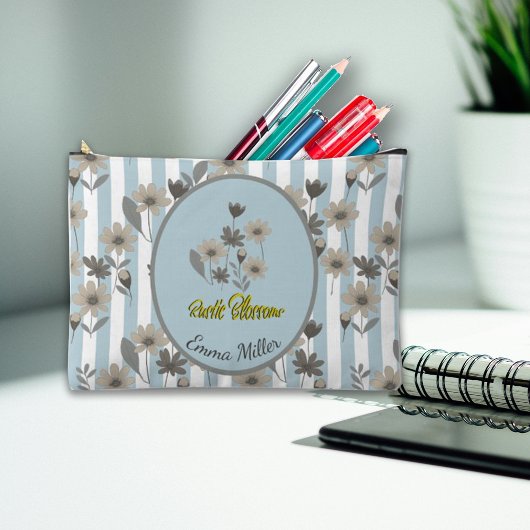 コテージコア秋フラムス名前をカスタムする アクセサリーポーチ