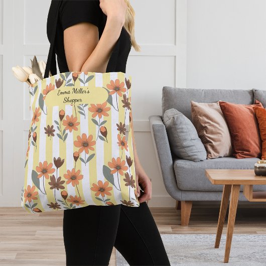 コテージコア秋フラムス名前をカスタムする トートバッグ