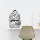 コテージコア秋ブロッサムオンストライプ名前をカスタムする プリントバックパック