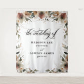 コテージコア結婚フローラの写真ブース背景 タペストリー (正面)