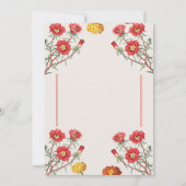 コテージコア結婚式招待状ヴィンテージフラワーズ 招待状 (裏面)