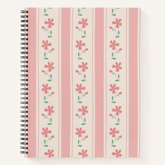 コテージコア花パターン ノートブック (正面)