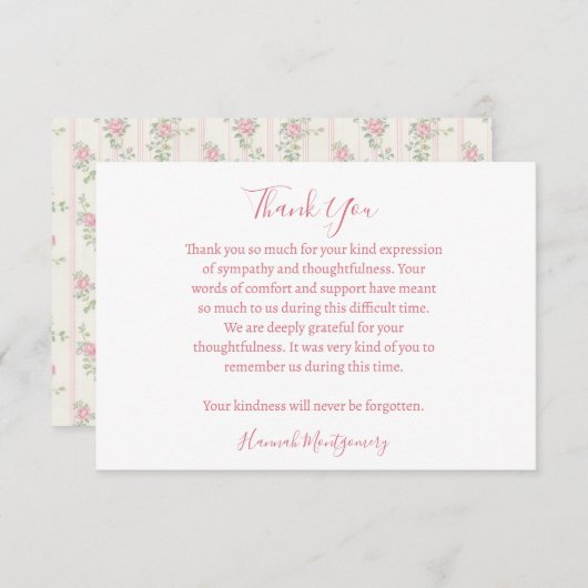 コテージコア葬儀悔やみや弔慰サンキューカード ノートカード (正面/裏面)