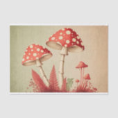 コテージコア赤と白マッシュルームデクページ 薄葉紙 (正面)