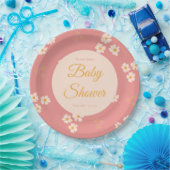 コテージコア赤面ピンクデイジーフローラ ペーパープレート (パーティー)