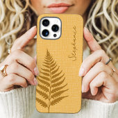 コテージコア金ゴールドフォレストファーン名前をカスタムする Case-Mate iPhoneケース