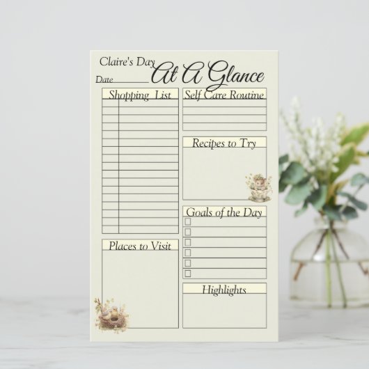 コテージコア鳥と蝶の毎日バインダーページ (スタンド正面)