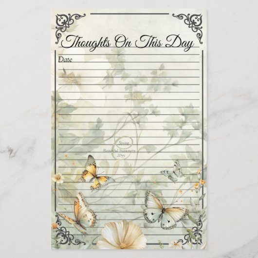 コテージコア鳥と蝶の毎日バインダーページ (裏面)