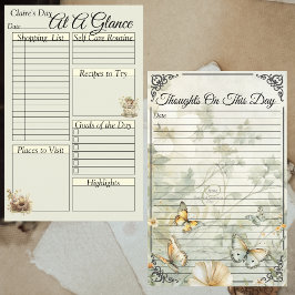 コテージコア鳥と蝶の毎日バインダーページ