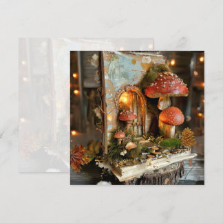 コテージコア　きのこ　フェアリー　ブック　スクラップブック　ジャーナル 招待状