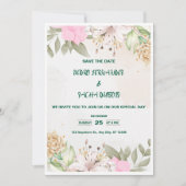 コテージコア ウェディング 招待状セット ロマンティック 英 招待状 (正面)