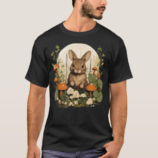 コテージコア ウサギの美観 キノコの衣装 女性用 Tシャツ
