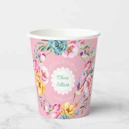コテージコア ハミングバード ブライズシャワー 紙コップ