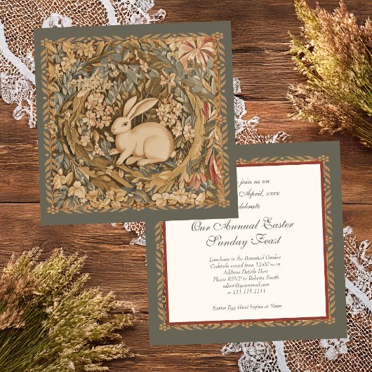 コテージコア バニー ウサギ イースター ランチ エレガント 招待状