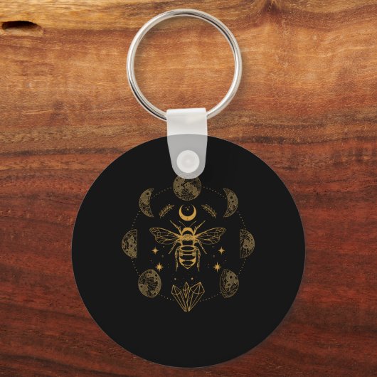 コテージコア ビー ミスティカル マジカル ゴブリンコア ムーンフェーズ キーホルダー (正面)